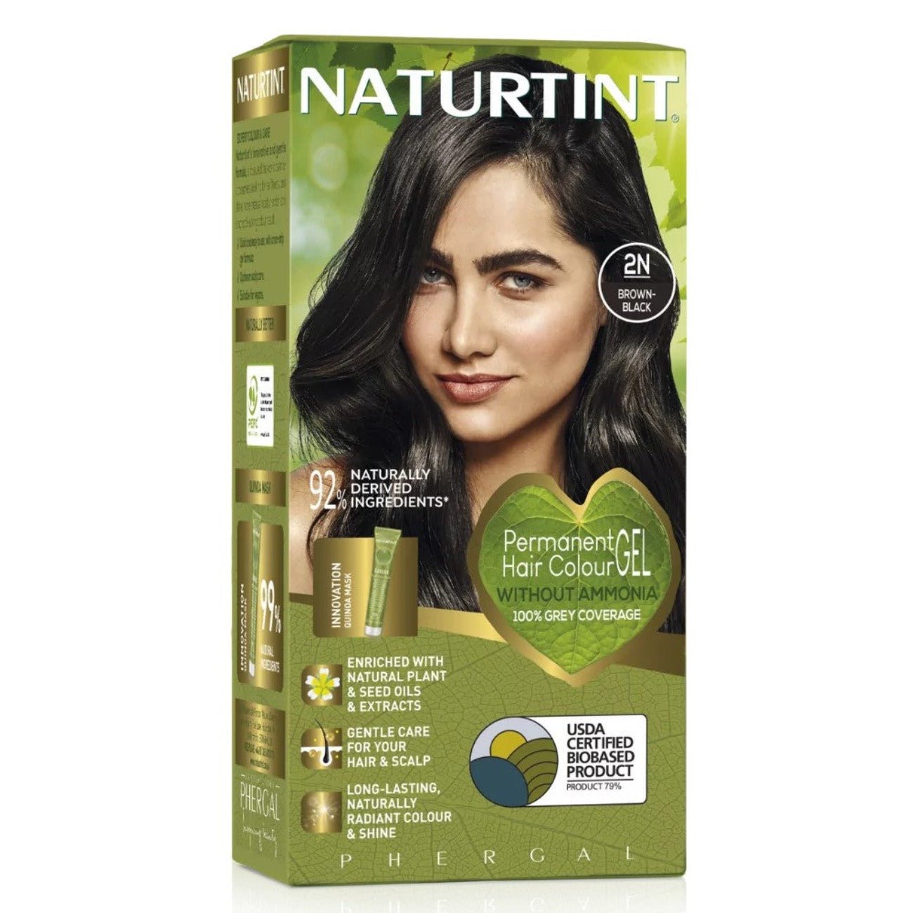 Permanent Hair Colourant Brown - Black 2N 165ml - Naturtint - Hair Colour - Eco Natural Products