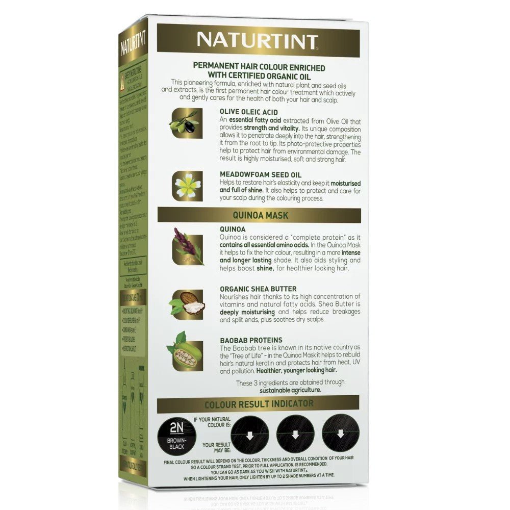 Permanent Hair Colourant Brown - Black 2N 165ml - Naturtint - Hair Colour - Eco Natural Products
