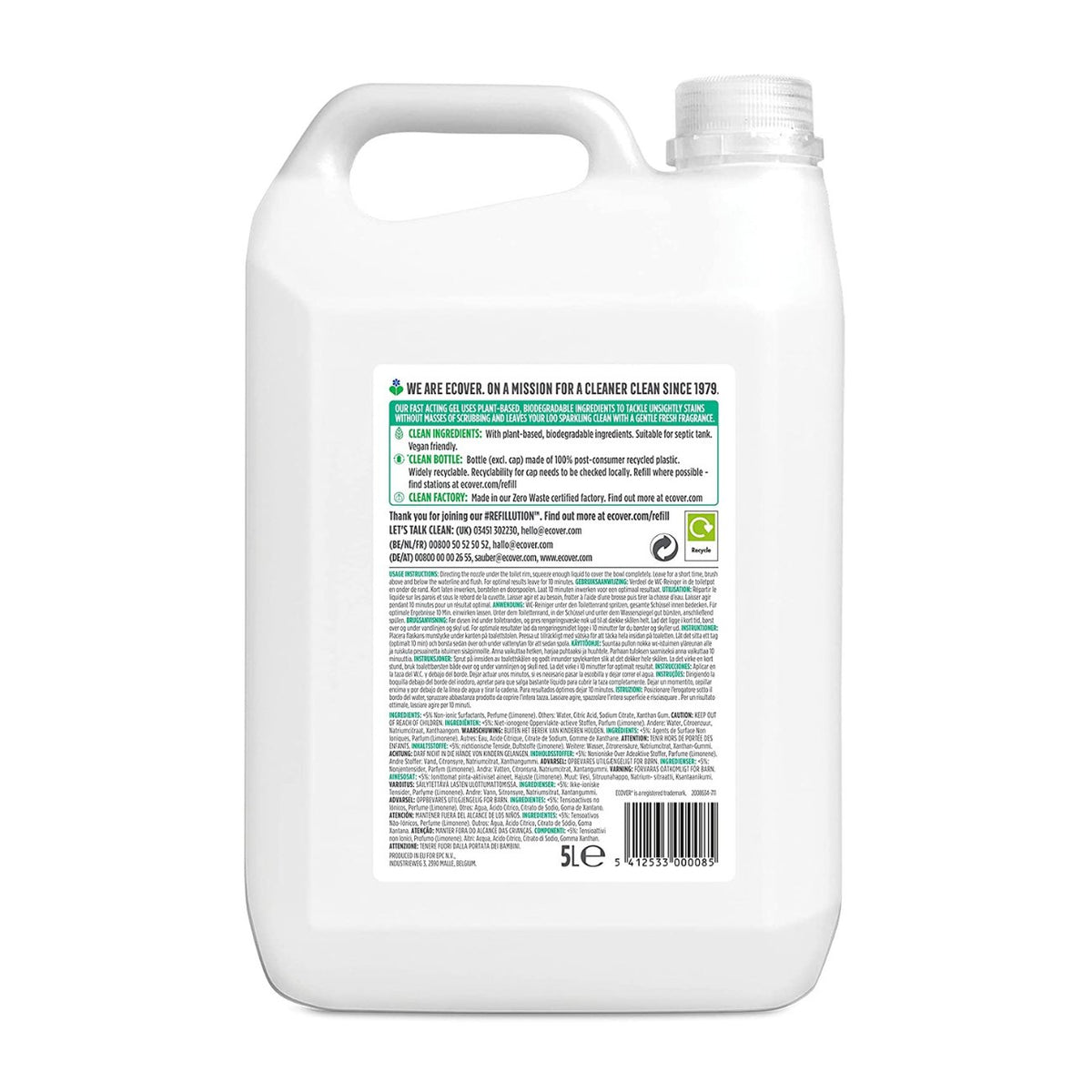 Pine & Mint Toilet Cleaner 5L - Ecover - Toilet cleaner - Eco Natural Products