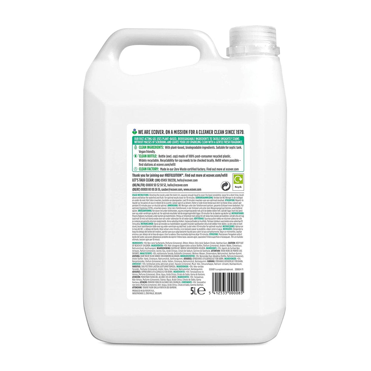 Pine & Mint Toilet Cleaner 5L - Ecover - Toilet cleaner - Eco Natural Products