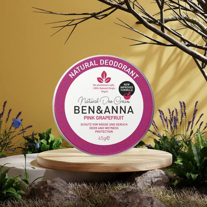 Pink Grapefruit Cream Deodorant Tin 45g - Ben & Anna - Deodorant - Eco Natural Products