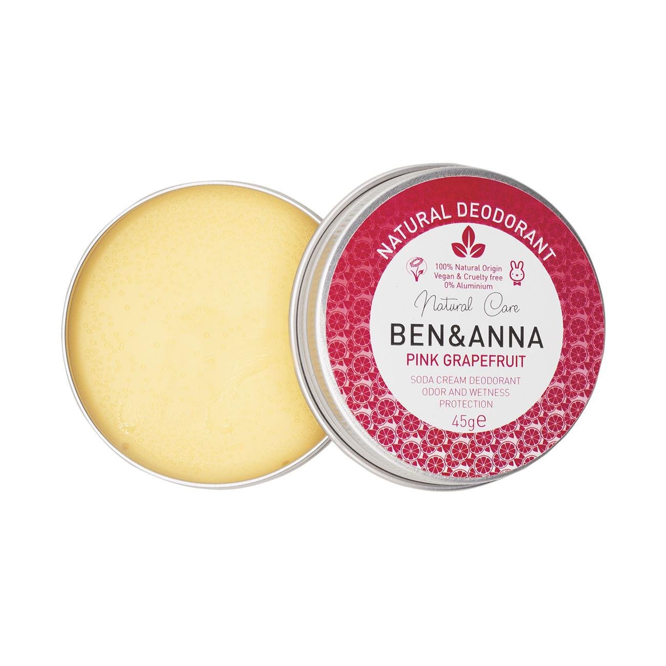 Pink Grapefruit Cream Deodorant Tin 45g - Ben & Anna - Deodorant - Eco Natural Products