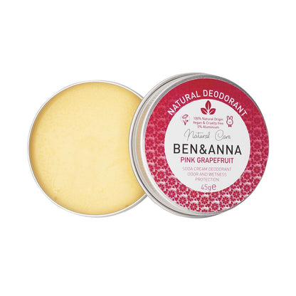 Pink Grapefruit Cream Deodorant Tin 45g - Ben & Anna - Deodorant - Eco Natural Products