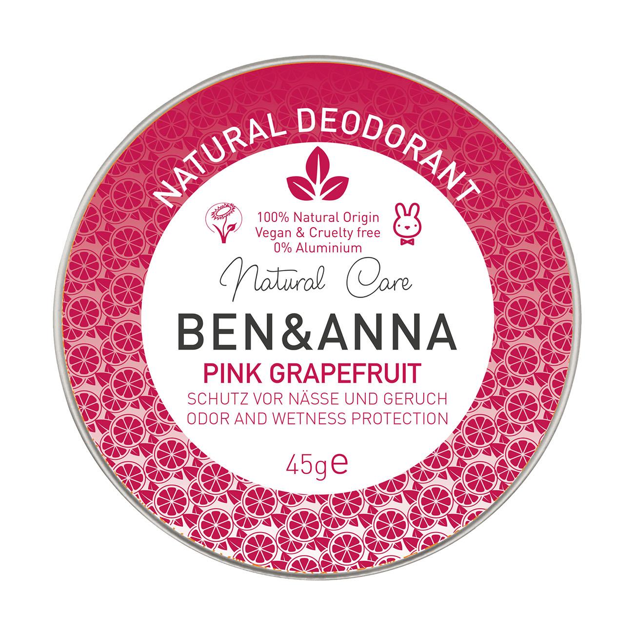 Pink Grapefruit Cream Deodorant Tin 45g - Ben & Anna - Deodorant - Eco Natural Products