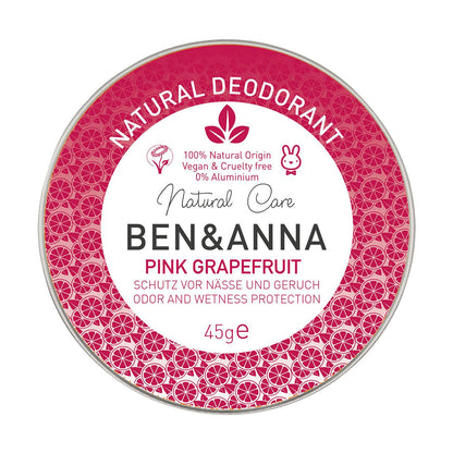 Pink Grapefruit Cream Deodorant Tin 45g - Ben & Anna - Deodorant - Eco Natural Products