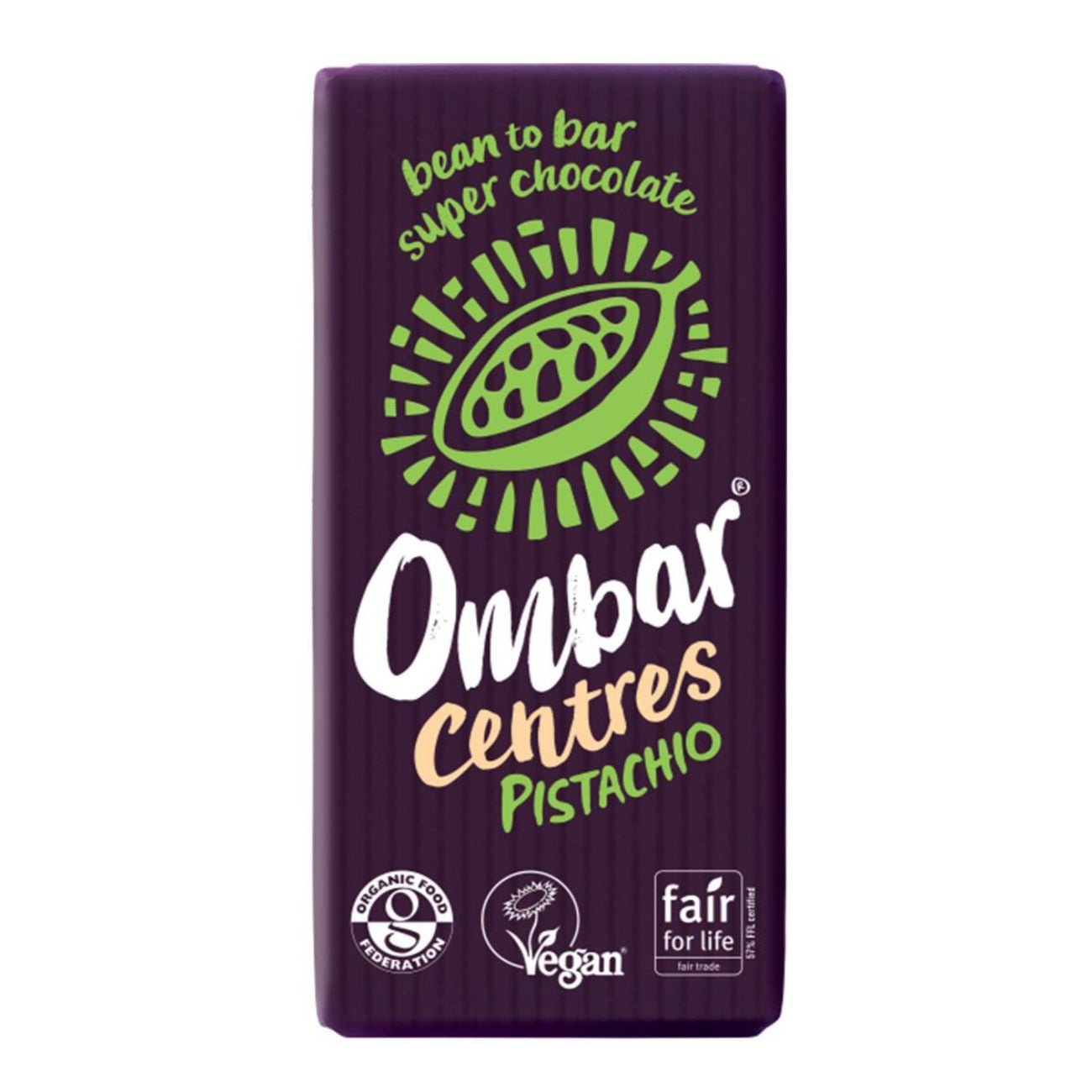 Pistachio Centres Chocolate Bar 35g BBE 09.2023 - Ombar - Chocolate Bar - Eco Natural Products