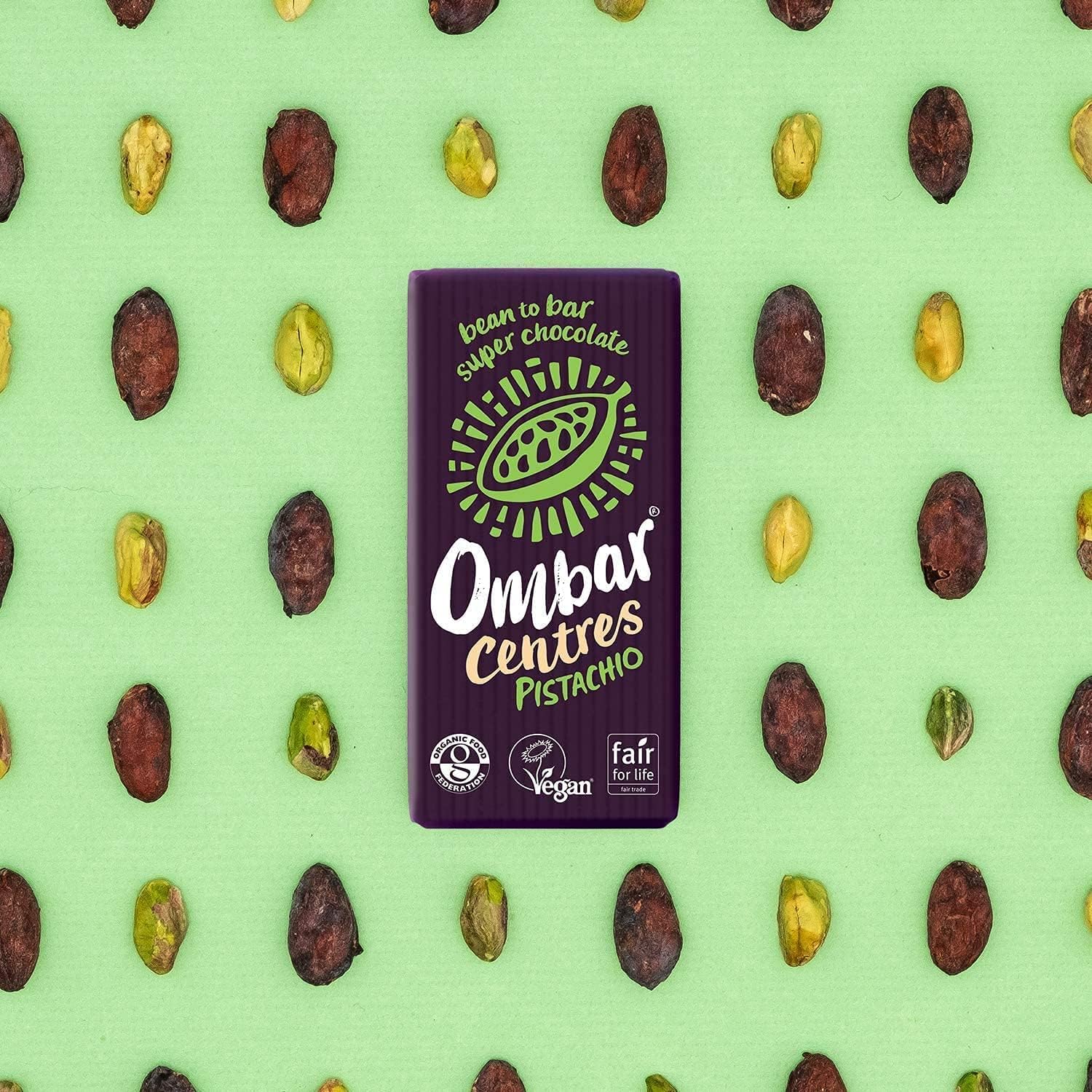 Pistachio Centres Chocolate Bar 35g - Ombar - Chocolate Bar - Eco Natural Products