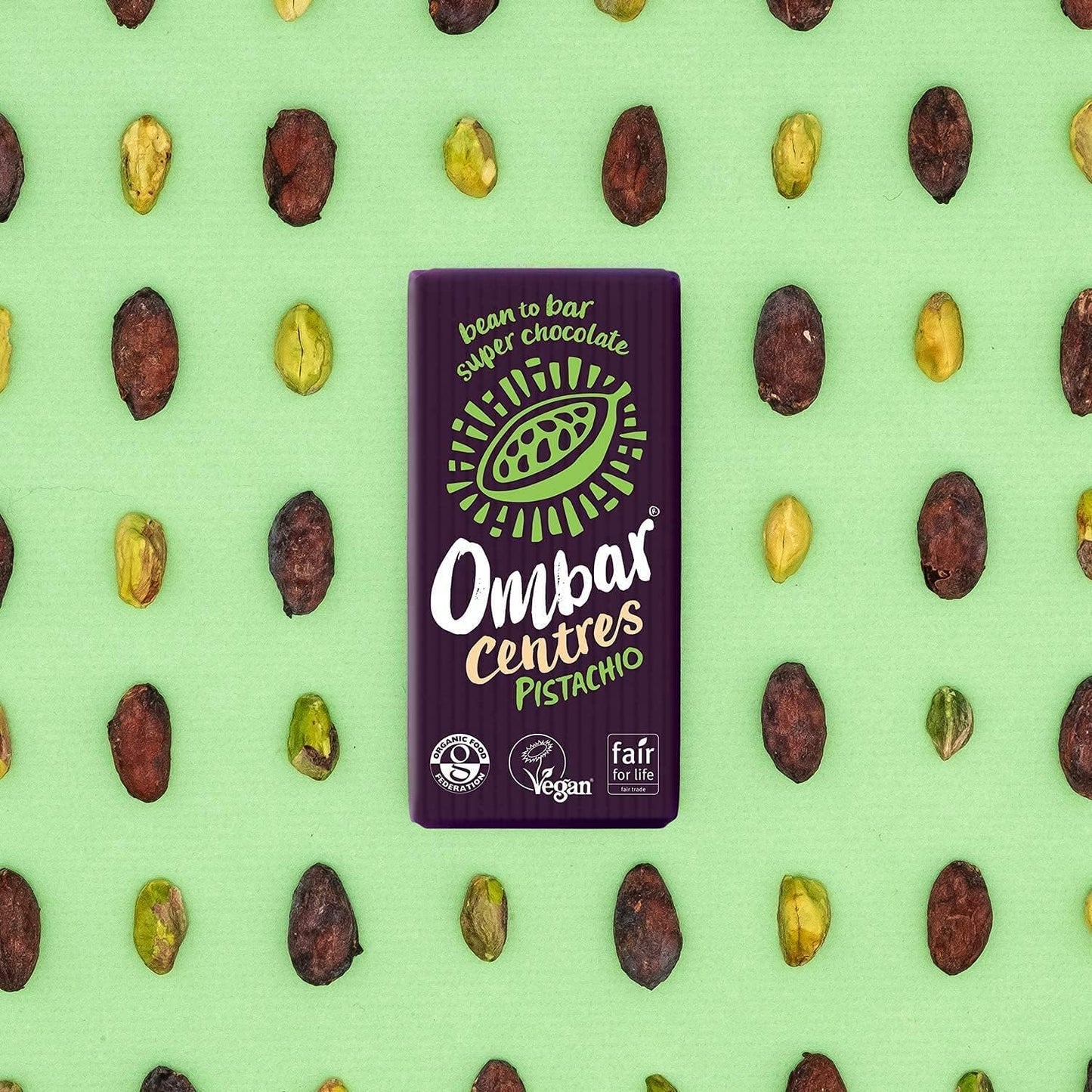Pistachio Centres Chocolate Bar 70g - Ombar - Chocolate Bar - Eco Natural Products