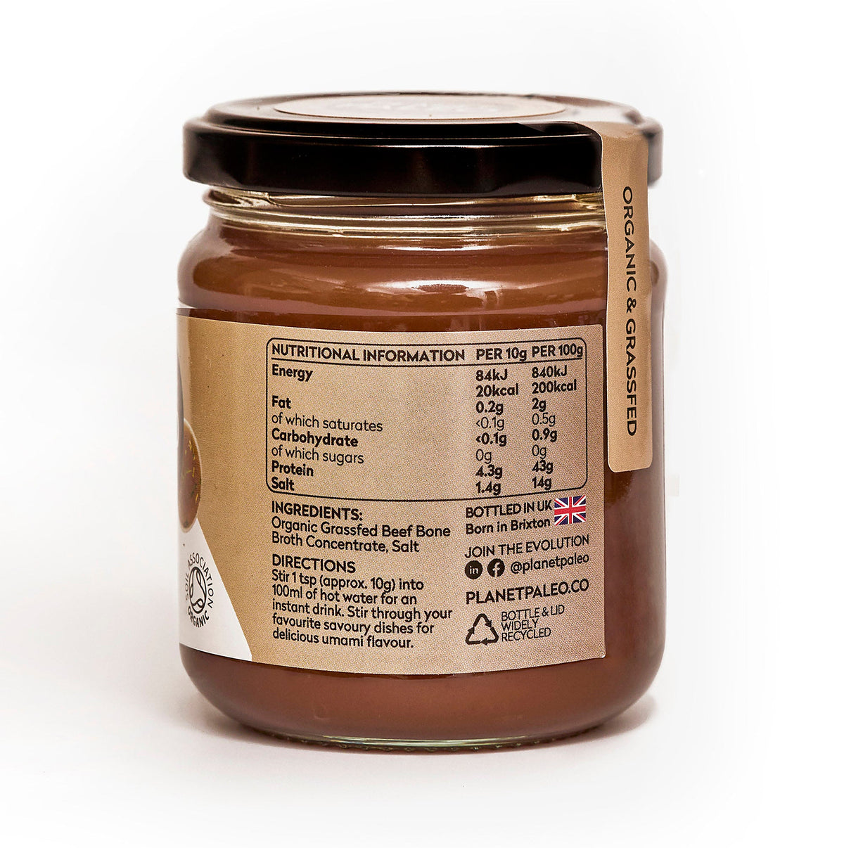 Planet Paleo Organic Bone Broth Concentrate 250g - back view