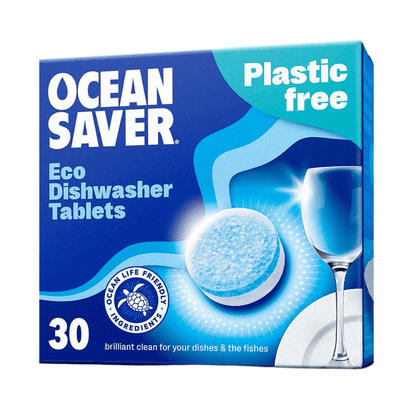 Plastic Free Eco Dishwasher Tablets 30's - Ocean Saver - Dish Detergent & Soap - Eco Natural Products