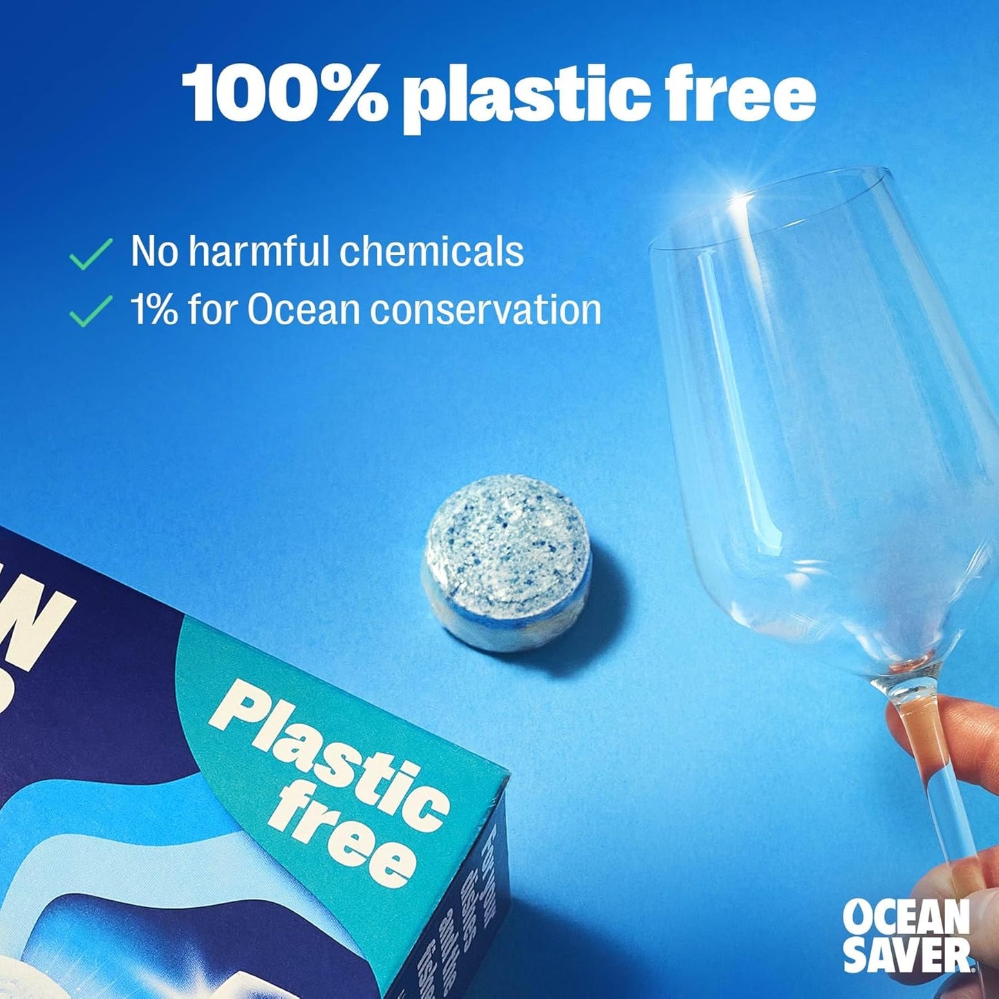 Plastic Free Eco Dishwasher Tablets 30's - Ocean Saver - Dish Detergent & Soap - Eco Natural Products