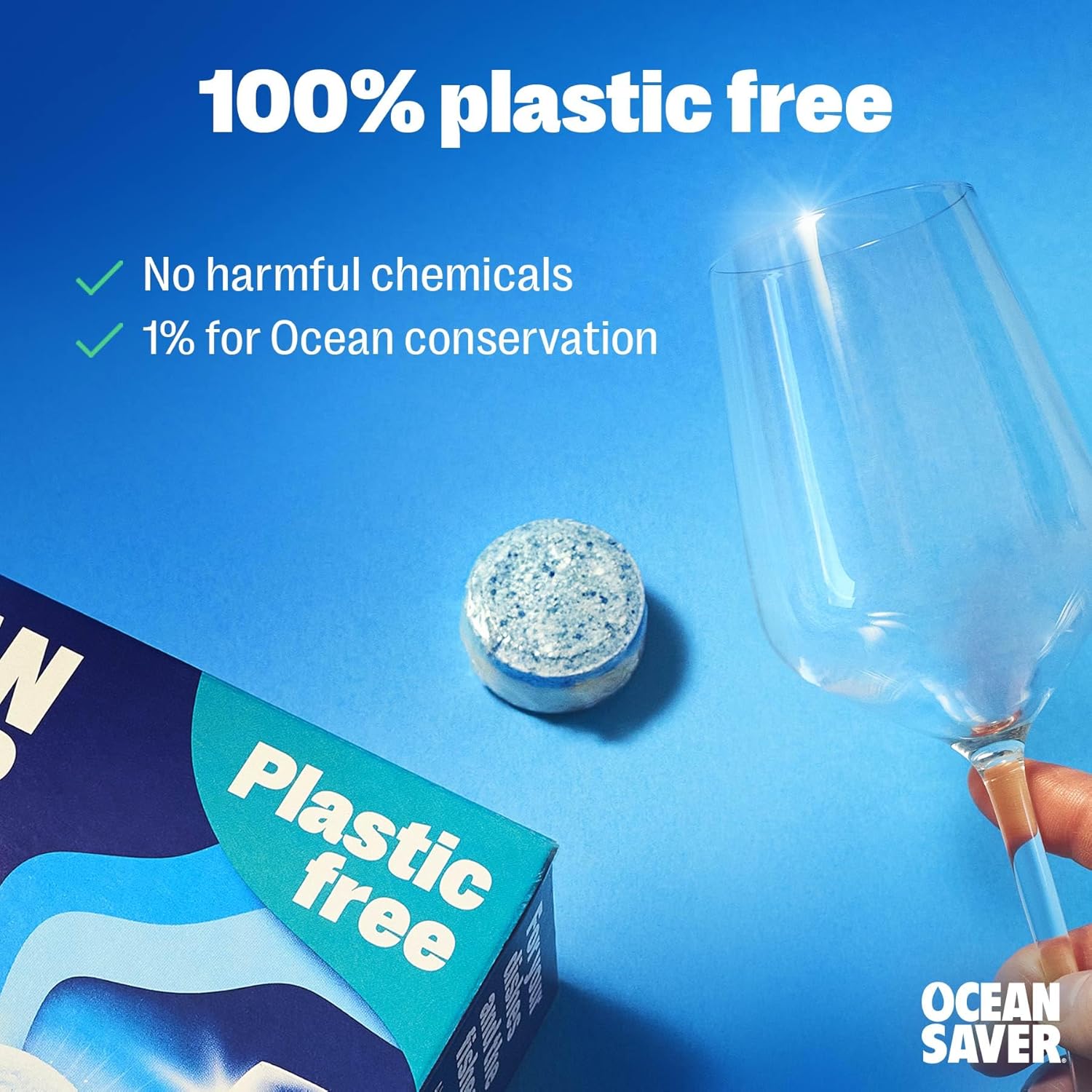 Plastic Free Eco Dishwasher Tablets 30's - Ocean Saver - Dish Detergent & Soap - Eco Natural Products