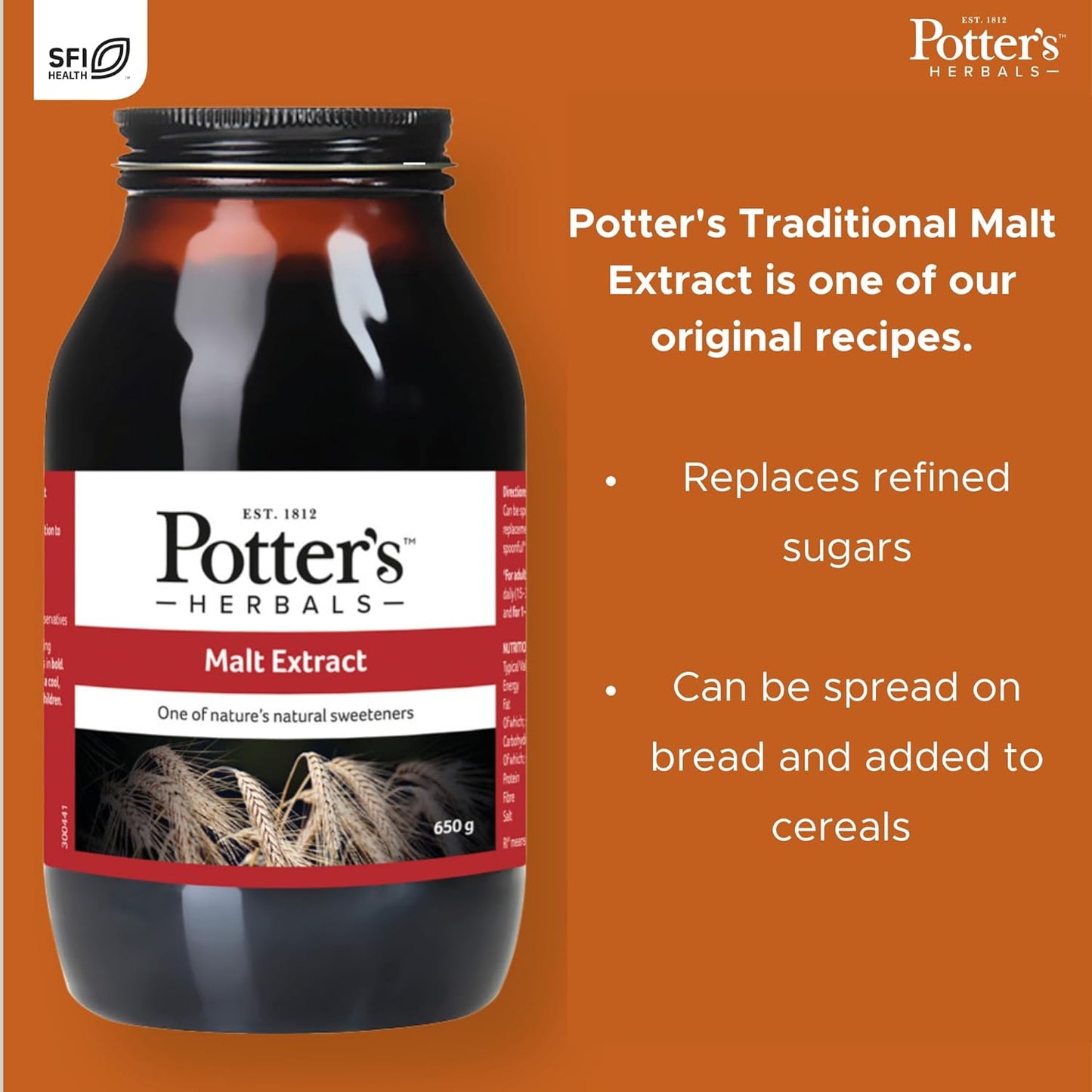 Potter Malt Extract 650g - Potter's Herbals - Sugar Substitute - Eco Natural Products