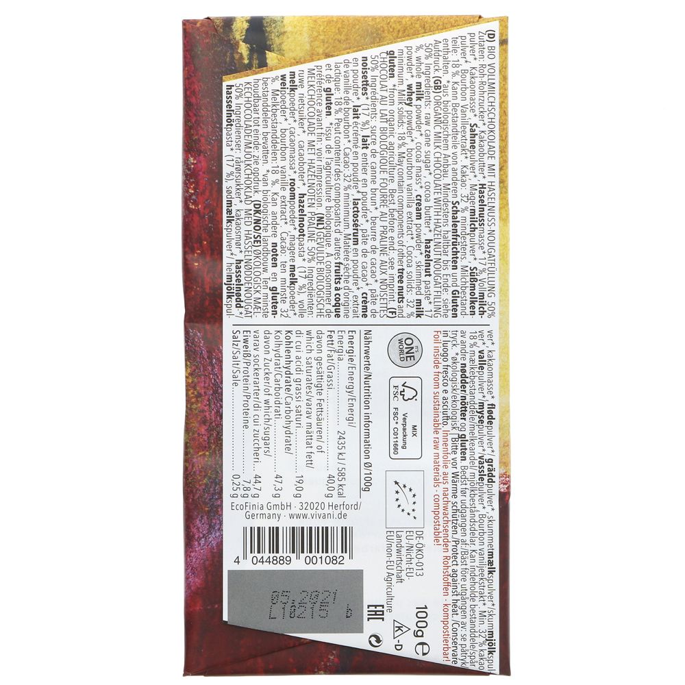 Praline Chocolate 100g - Vivani - Chocolate Bar - Eco Natural Products