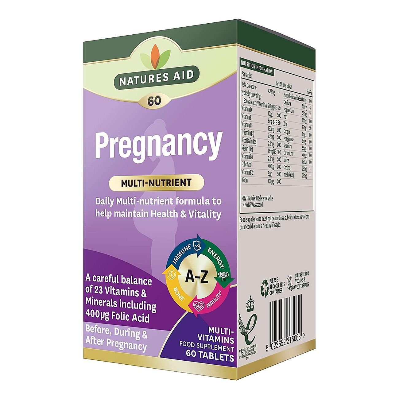 Pregnancy Multi - Vitamins & Minerals 60 Tablets [BLACK FRIDAY] - Eco Natural Products - Natures Aid - Vitamins & Supplements