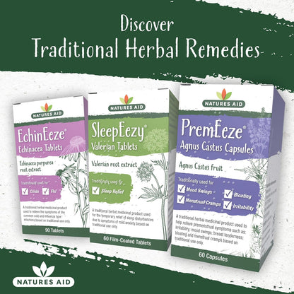 PremEeze Agnus Cactus 400mg 60 Capsules - Natures Aid - Vitamins & Supplements - Eco Natural Products