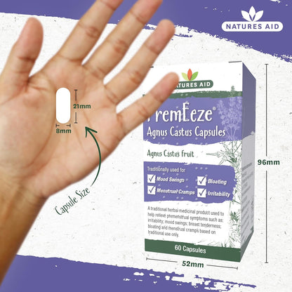 PremEeze Agnus Cactus 400mg 60 Capsules - Natures Aid - Vitamins & Supplements - Eco Natural Products