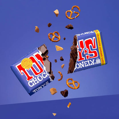 Pretzel Toffee Dark Milk Chocolate Bar 180g - Tony's Chocolonely - Chocolate Bar - Eco Natural Products