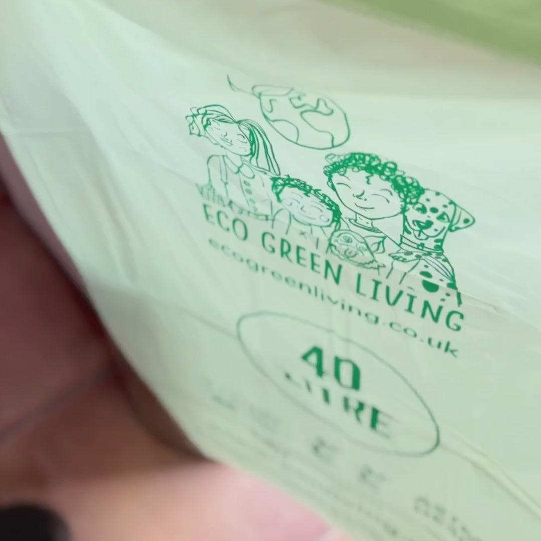 Eco Green Living Compostable Drawstring Bin Bags 40L 25 Pack 