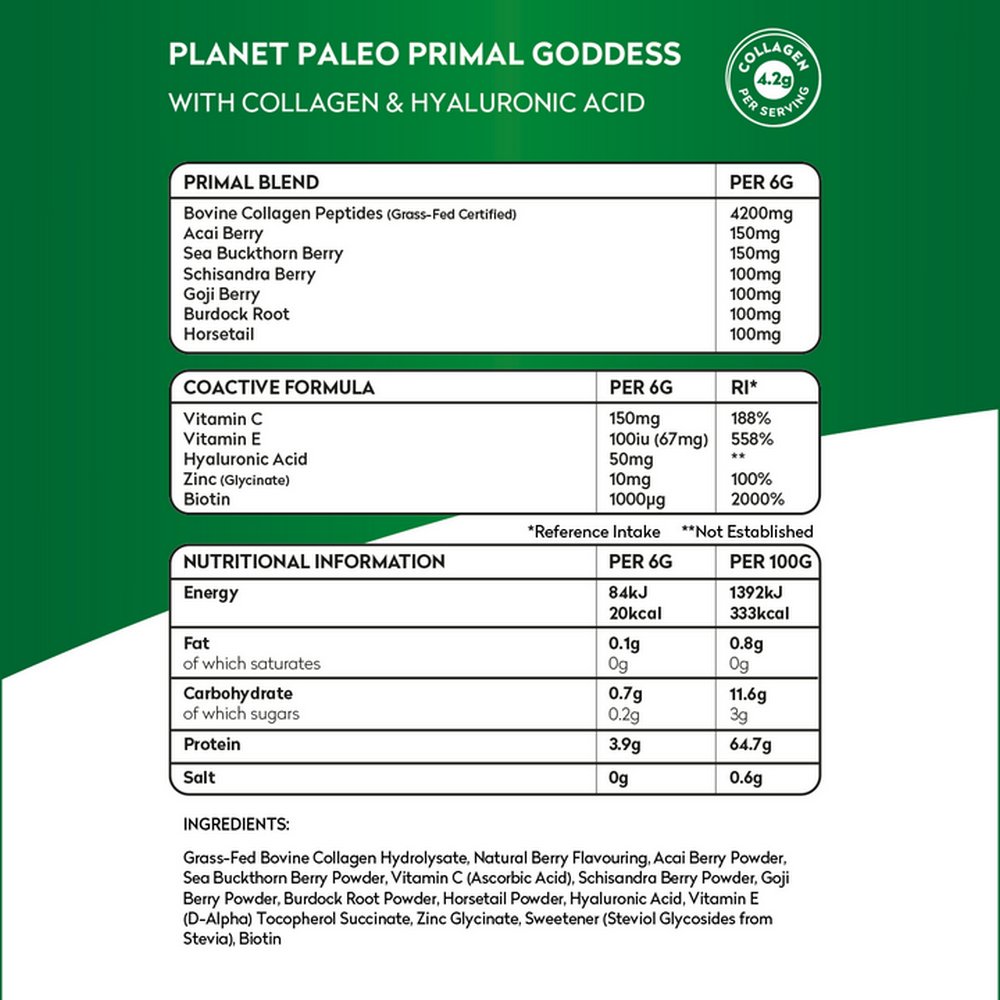 Primal Goddess Powder Berry 210g - Planet Paleo - Food Supplement - Eco Natural Products