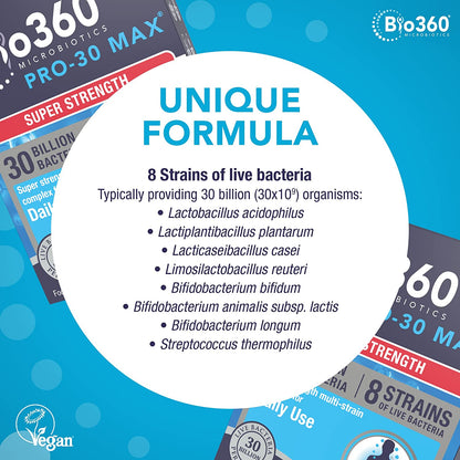 Pro - 30 Max 30 Billion Bacteria 60 Capsules - Natures Aid - Vitamins & Supplements - Eco Natural Products