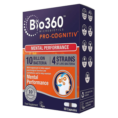 Pro - Cognitiv 10 Billion Bacteria Probiotics Mental Performance 60 Capsules BBE 31.12.2025 - Natures Aid - Natures Aid