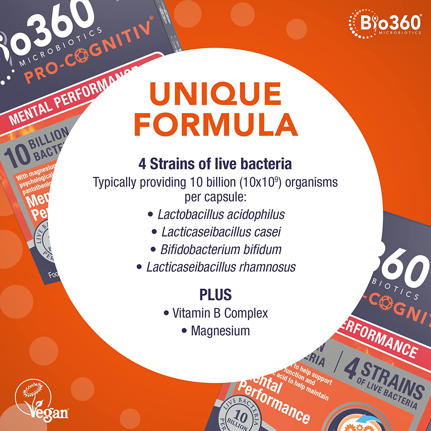 Pro - Cognitiv 10 Billion Bacteria Probiotics Mental Performance 60 Capsules - Natures Aid - Vitamins & Supplements - Eco Natural Products