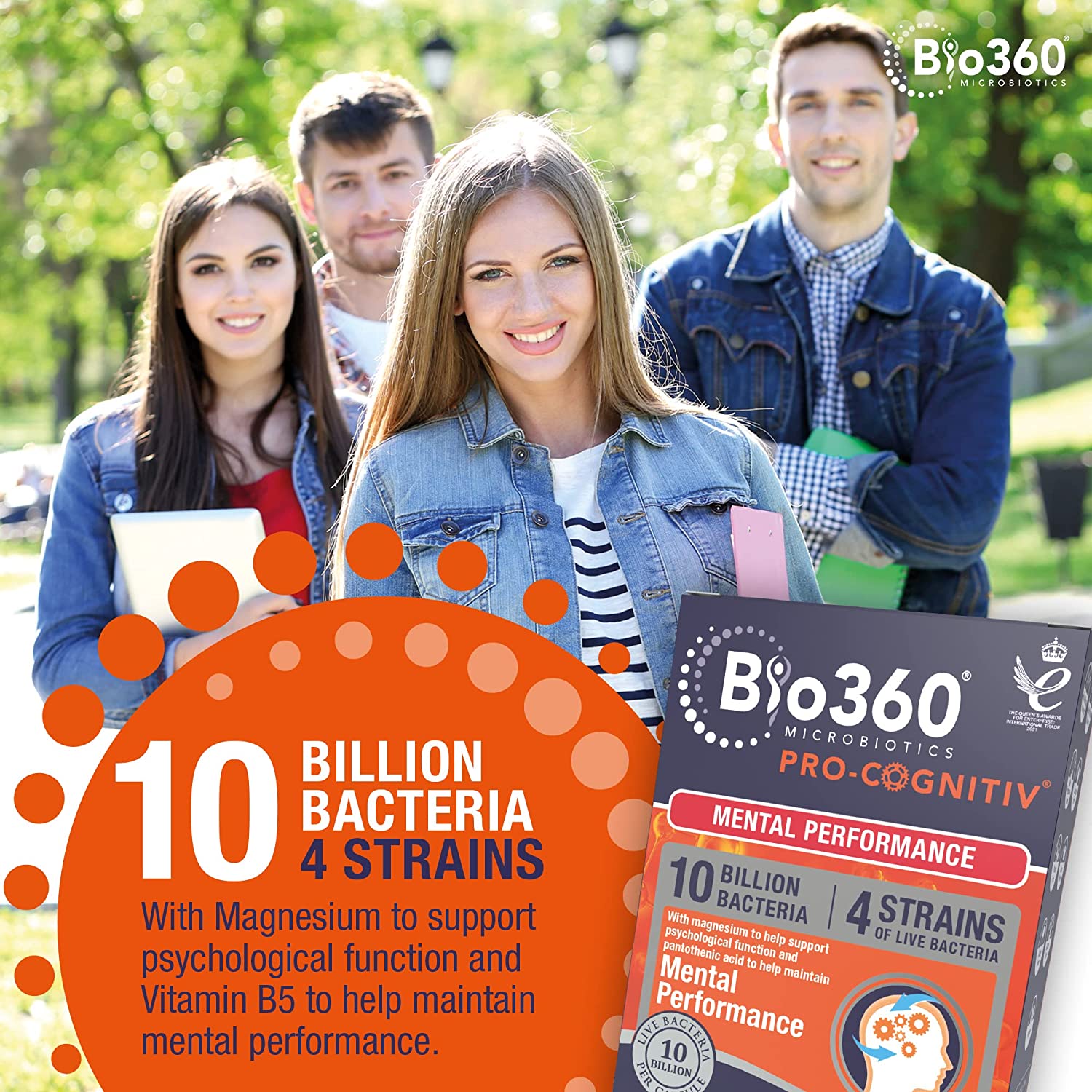 Pro - Cognitiv 10 Billion Bacteria Probiotics Mental Performance 60 Capsules - Natures Aid - Vitamins & Supplements - Eco Natural Products