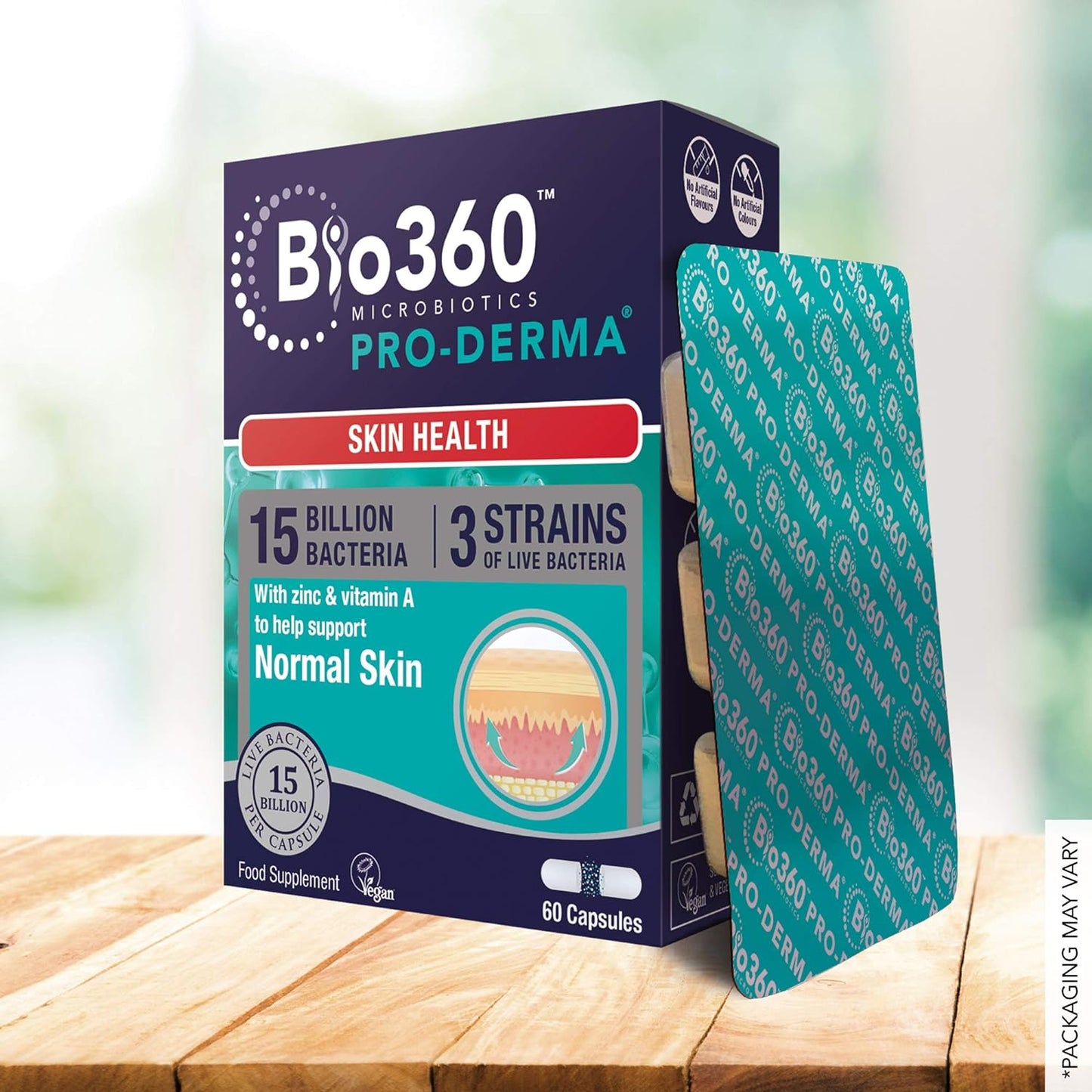 Pro Derma 15 Billion Bacteria Skin Health Probiotics 60 Capsules - Natures Aid - Vitamins & Supplements - Eco Natural Products