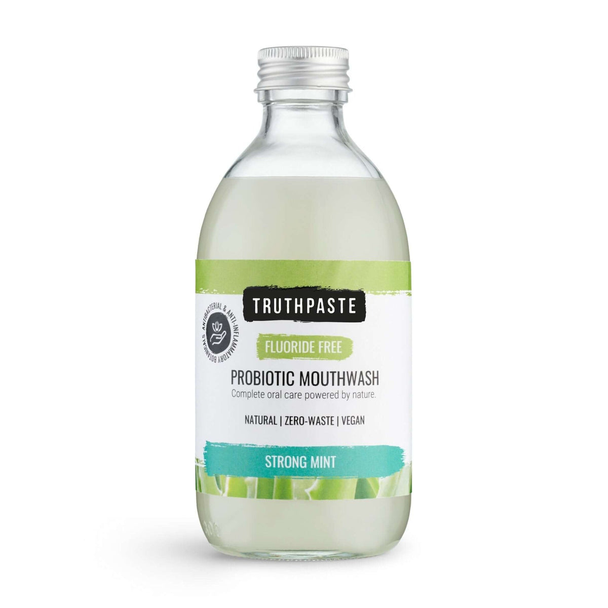Probiotic Mouthwash Strong Mint Fluoride Free 100ml - Truthpaste - Mouthwash - Eco Natural Products