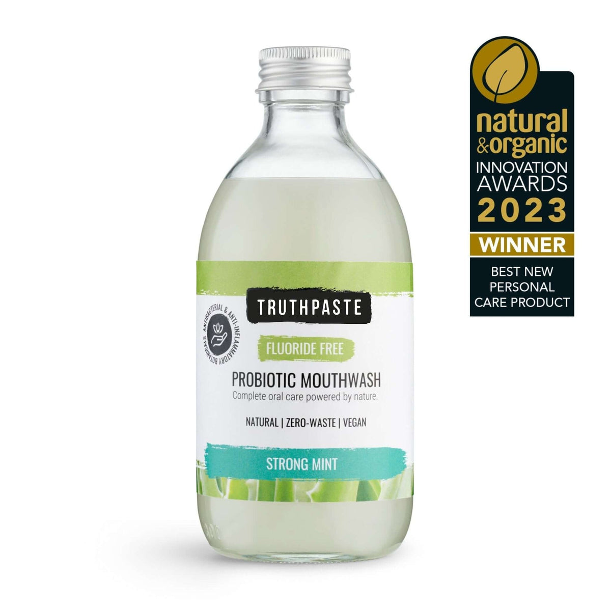 Probiotic Mouthwash Strong Mint Fluoride Free 100ml - Truthpaste - Mouthwash - Eco Natural Products