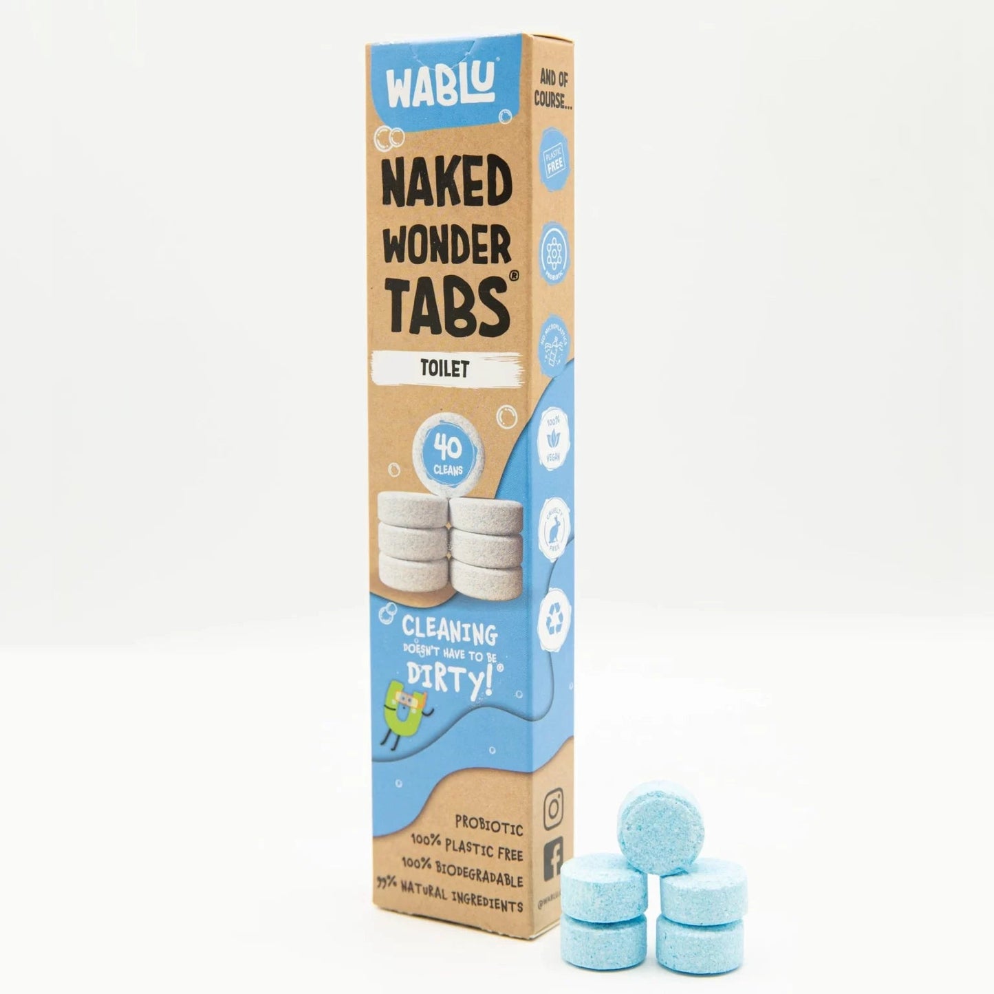 Probiotic Toilet Naked Wonder Tabs 40 Tablets - Wablu - Toilet Bowl Cleaners - Wablu