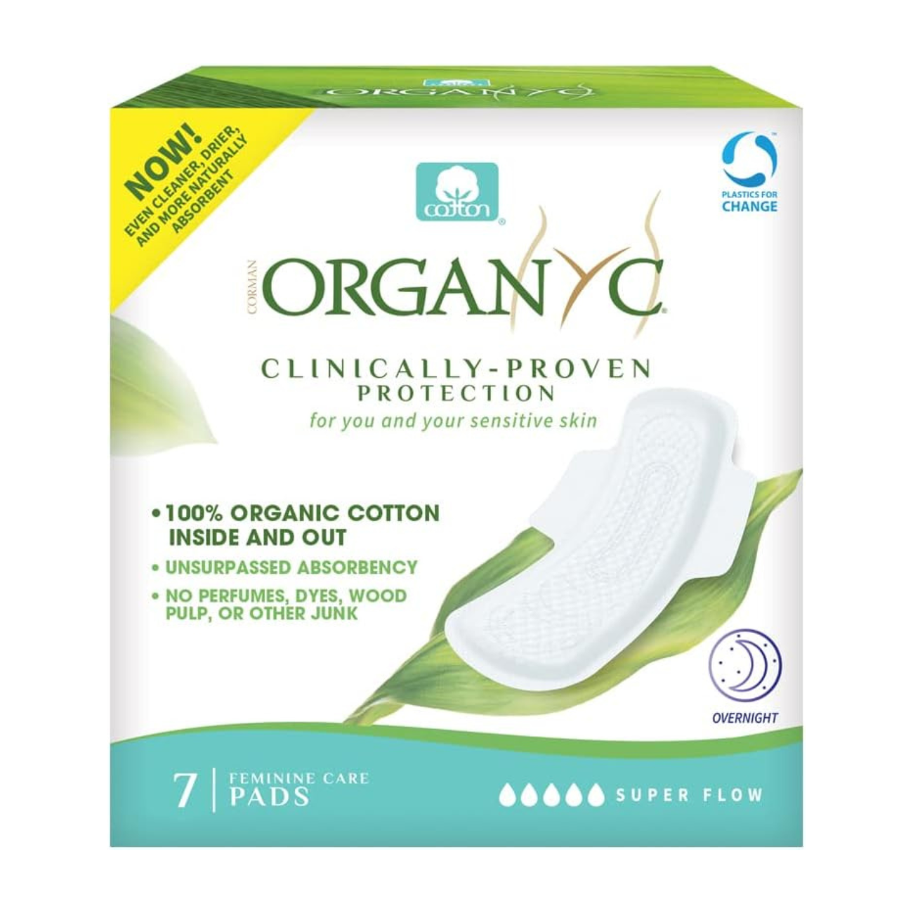 Organyc Organic Extra and Overnight Pads 7's