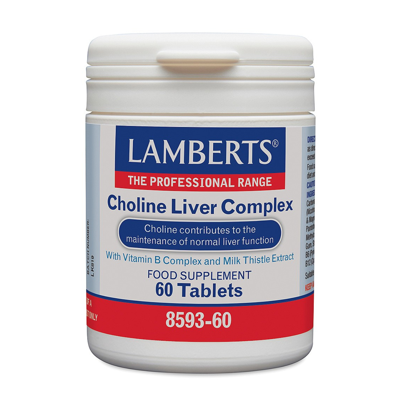 Choline Liver Complex Vitamin B Complex & Milk Thistle Extract 60 Tabs