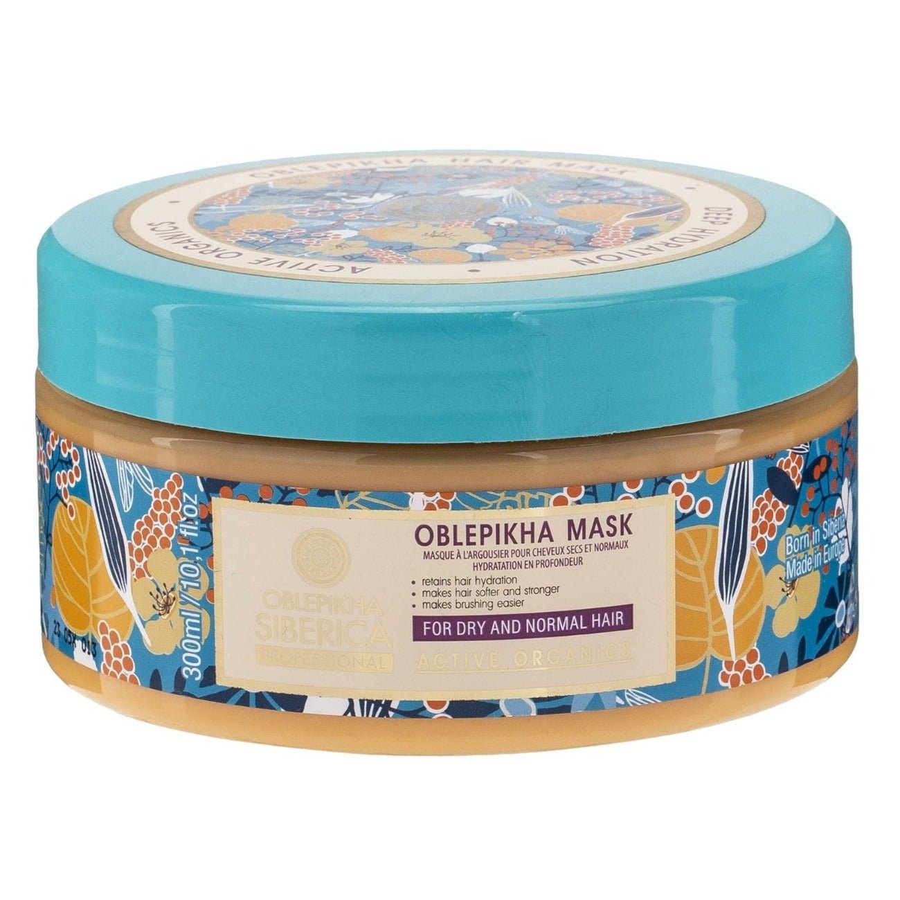 Professional Oblepikha Mask Dry/Normal Hair 300ml - Natura Siberica - Deep Conditioning - Eco Natural Products