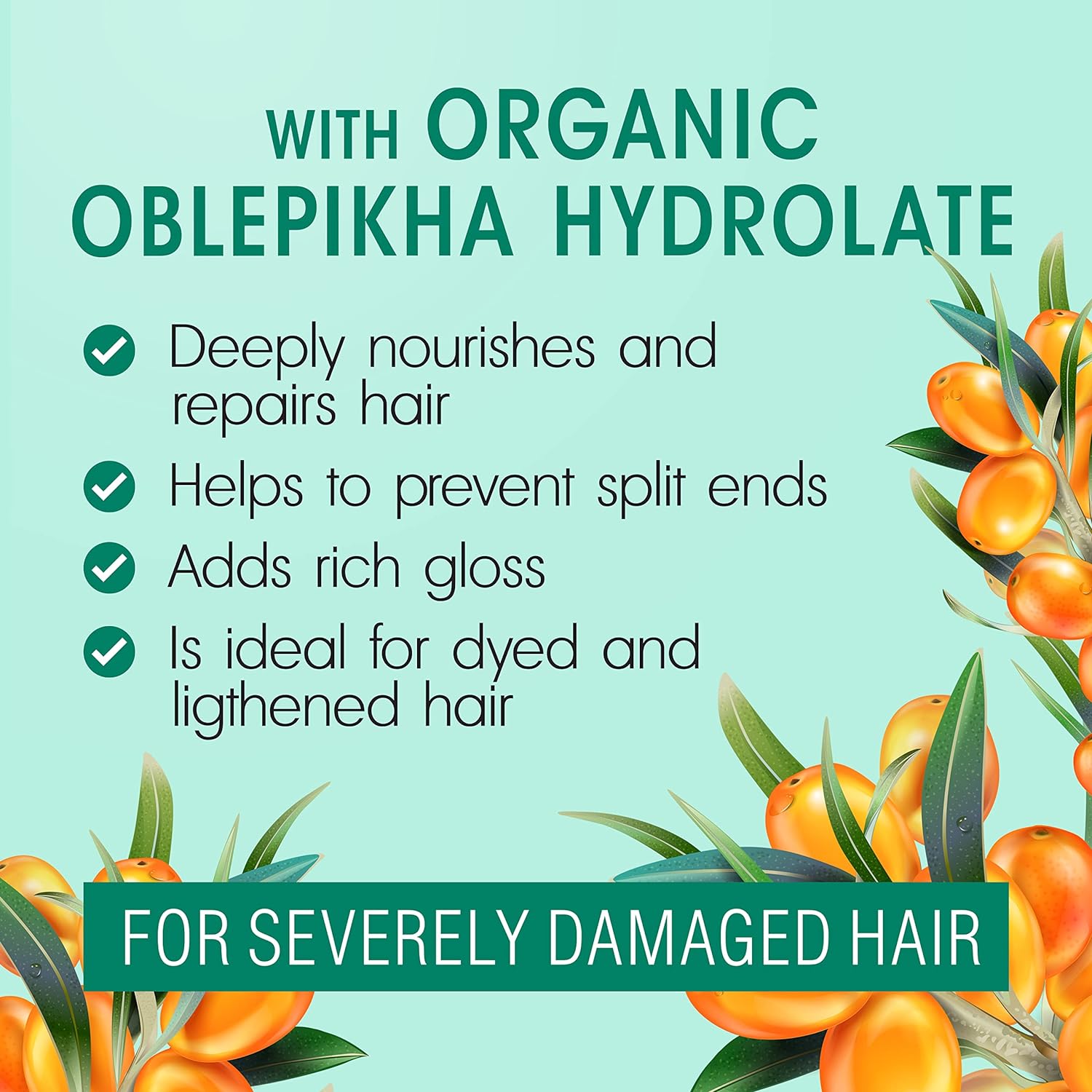Professional Oblepikha Mask for Severely Damaged Hair 300ml - Natura Siberica - Deep Conditioning - Eco Natural Products
