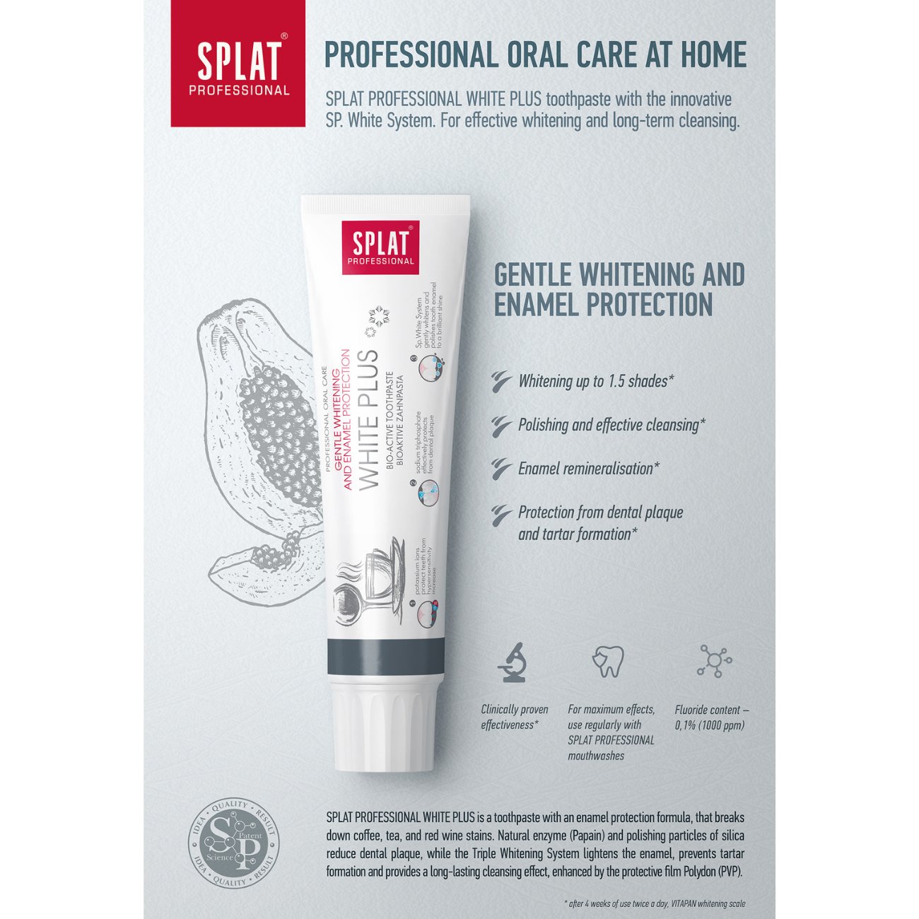 Professional White Plus Toothpaste 100ml - Splat - Toothpaste - Eco Natural Products