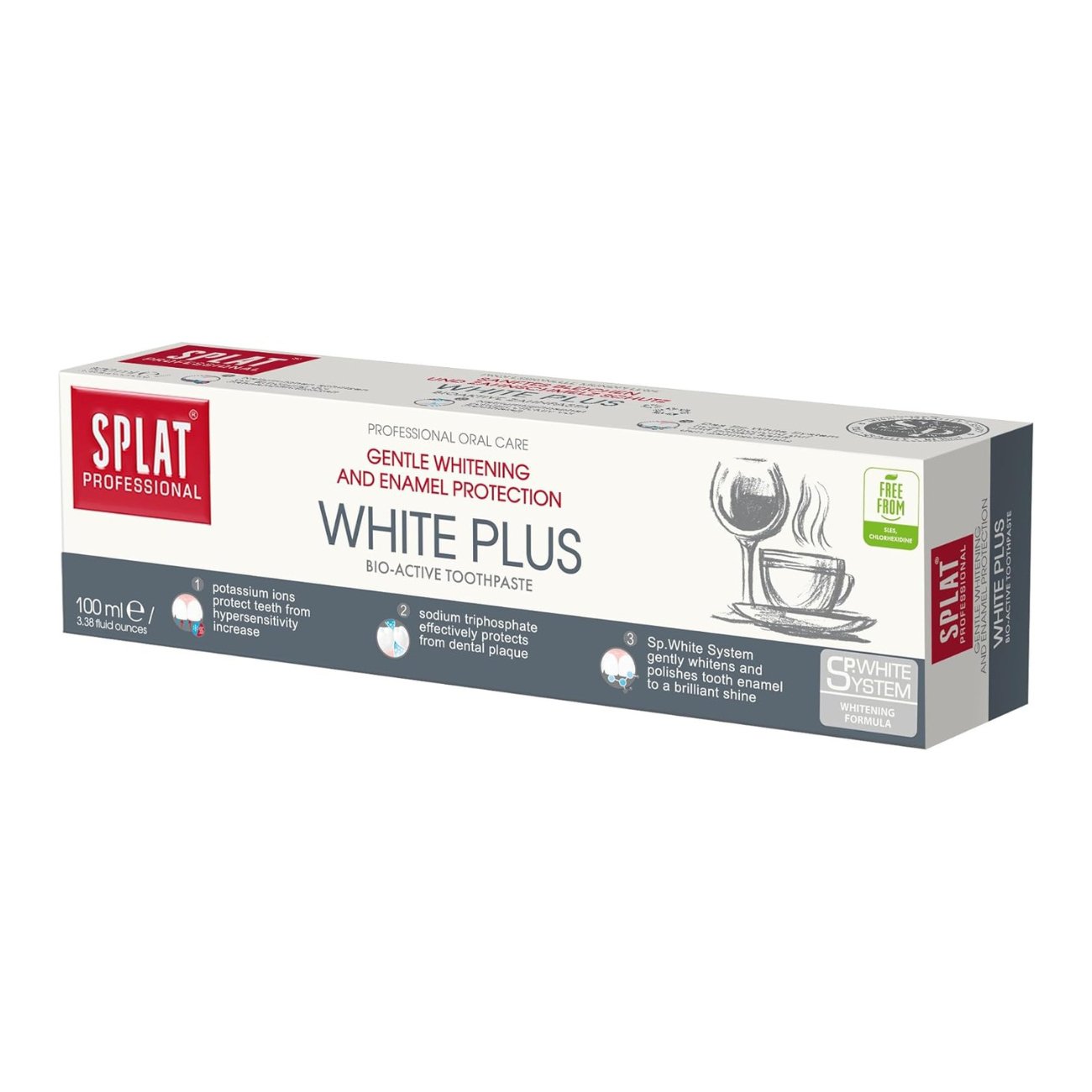 Professional White Plus Toothpaste 100ml - Splat - Toothpaste - Eco Natural Products