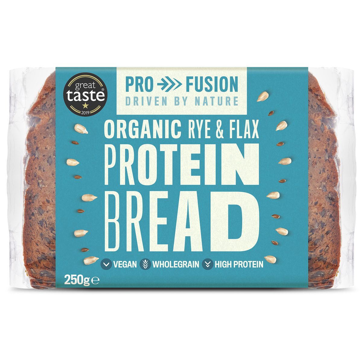 Organic Protein Bread Rye & Flax 250g - Profusion - High Protein Bread - Eco Natural Products