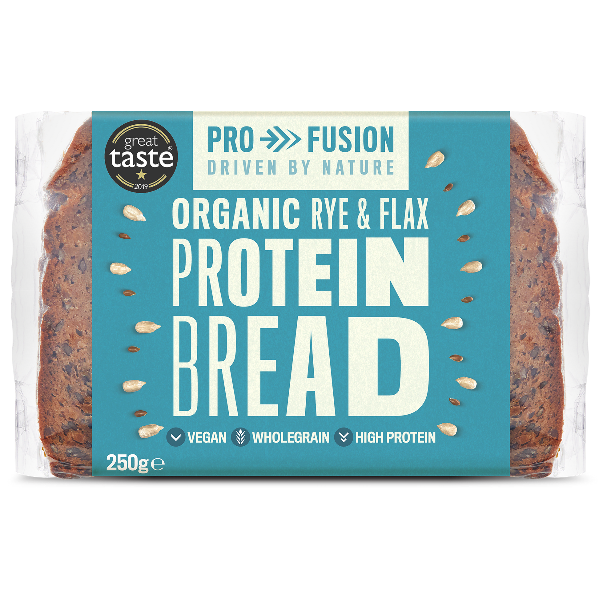 Organic Protein Bread Rye & Flax 250g - Profusion - High Protein Bread - Eco Natural Products
