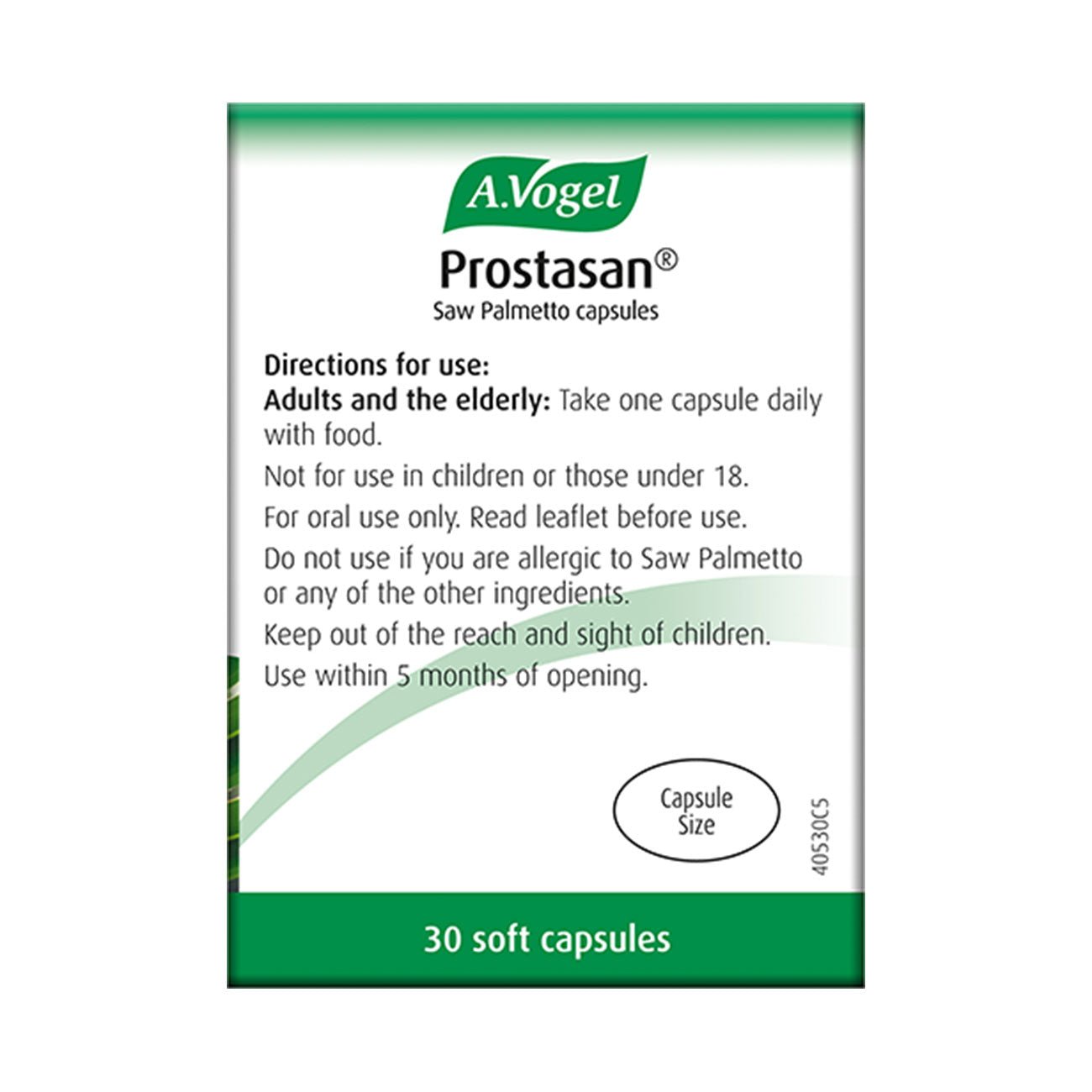 Prostasan Saw Palmetto Capsules 30's - A. Vogel - Herbal Supplement - Eco Natural Products