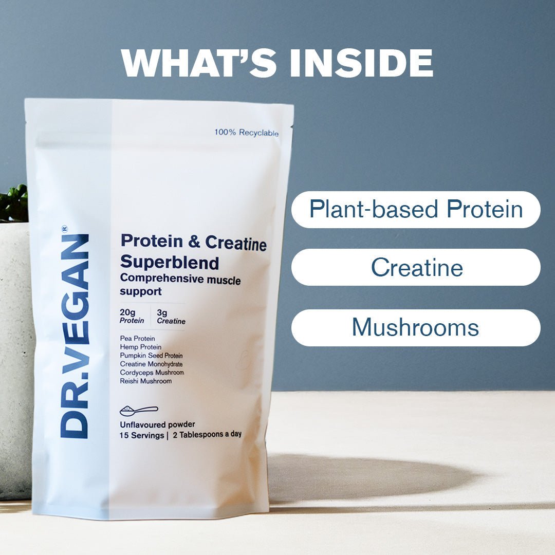 Protein & Creatine Superblend Unflavoured 450g - Dr Vegan - Food Supplements - Dr Vegan