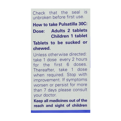 Pulsatilla 30C 125 Tabs - Weleda - Herbal Supplements - Eco Natural Products
