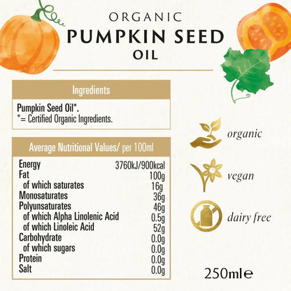 Pumpkin Seed Oil 250ml - Biona - Condiments & Sauces - Eco Natural Products