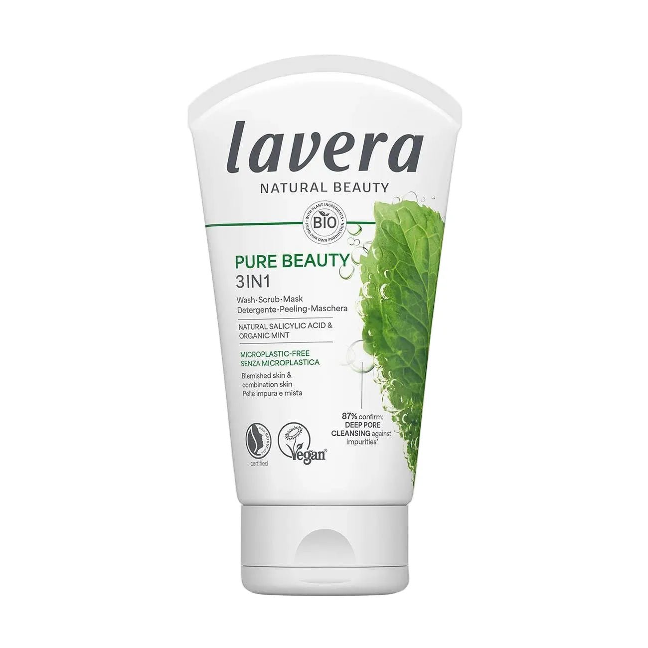 Pure Beauty 3in1 Wash, Scrub, Mask 125ml - Lavera - Facial Cleansers - Lavera