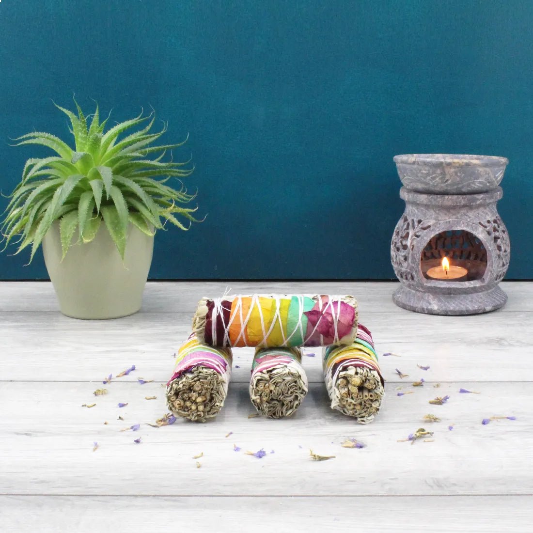 Pure Californian 7 Chakras & White Sage 4 Inch Stick - The Indian Connection - Incense Stick - The Indian Connection