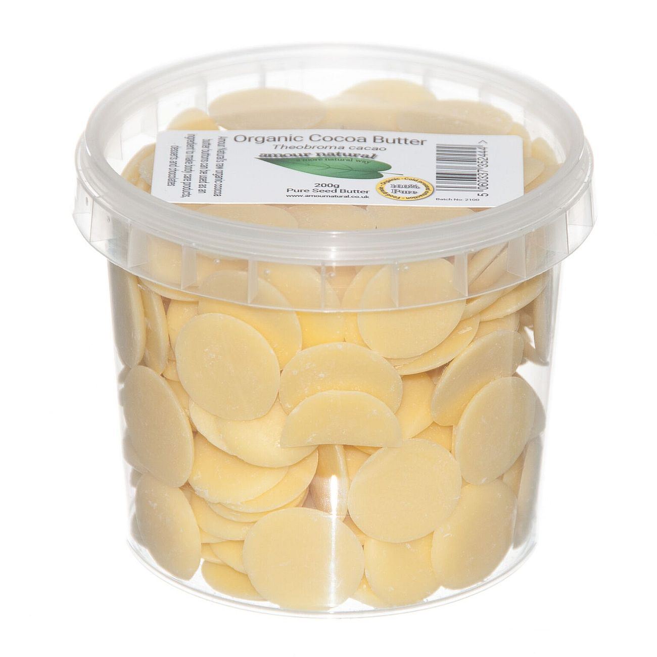 Pure Cocoa Butter Buttons 100% - 200g Damaged Packaging - Amour Natural - Amour Natural