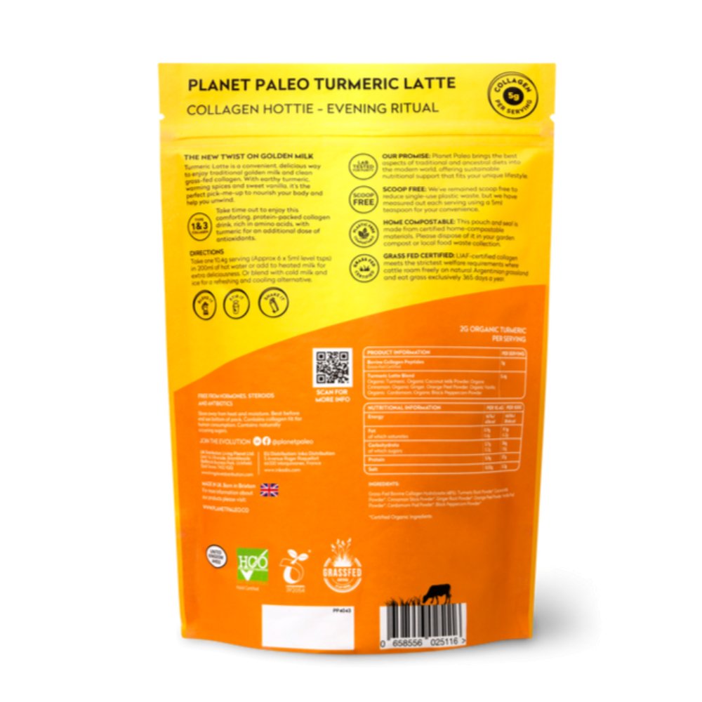 Pure Collagen Turmeric Latte 260g - Planet Paleo - Food Supplement - Eco Natural Products