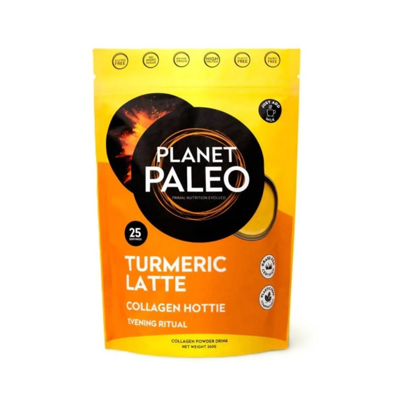 Pure Collagen Turmeric Latte 260g - Planet Paleo - Food Supplement - Eco Natural Products