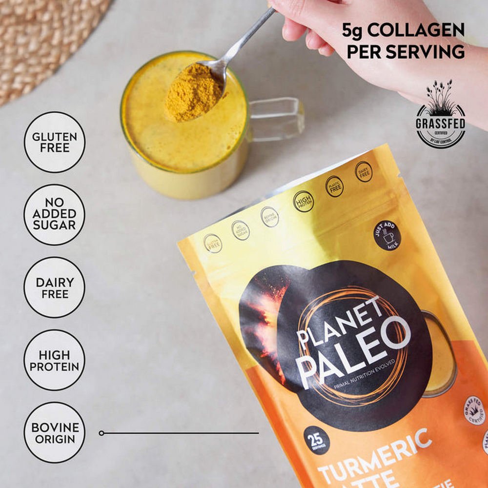 Pure Collagen Turmeric Latte 260g - Planet Paleo - Food Supplement - Eco Natural Products